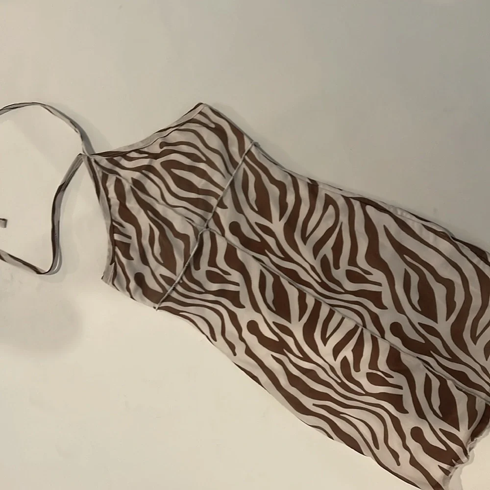 Princess Polly Jay Jay Mini Dress Chocolate Zebra 💕